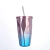 Internal and external 304 stainless steel gradient diamond suction cup fashionable coffee cup double vacuum insulation Cup