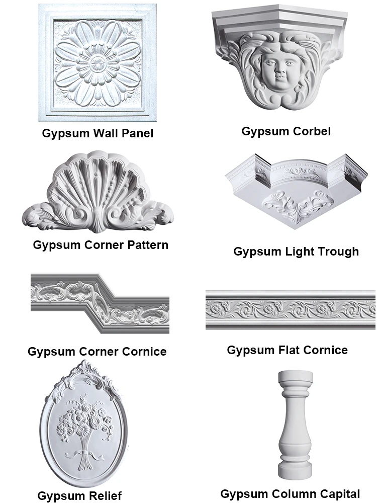 Construction Decorative Gypsum Ceiling Tiles Pop Design Gypsum