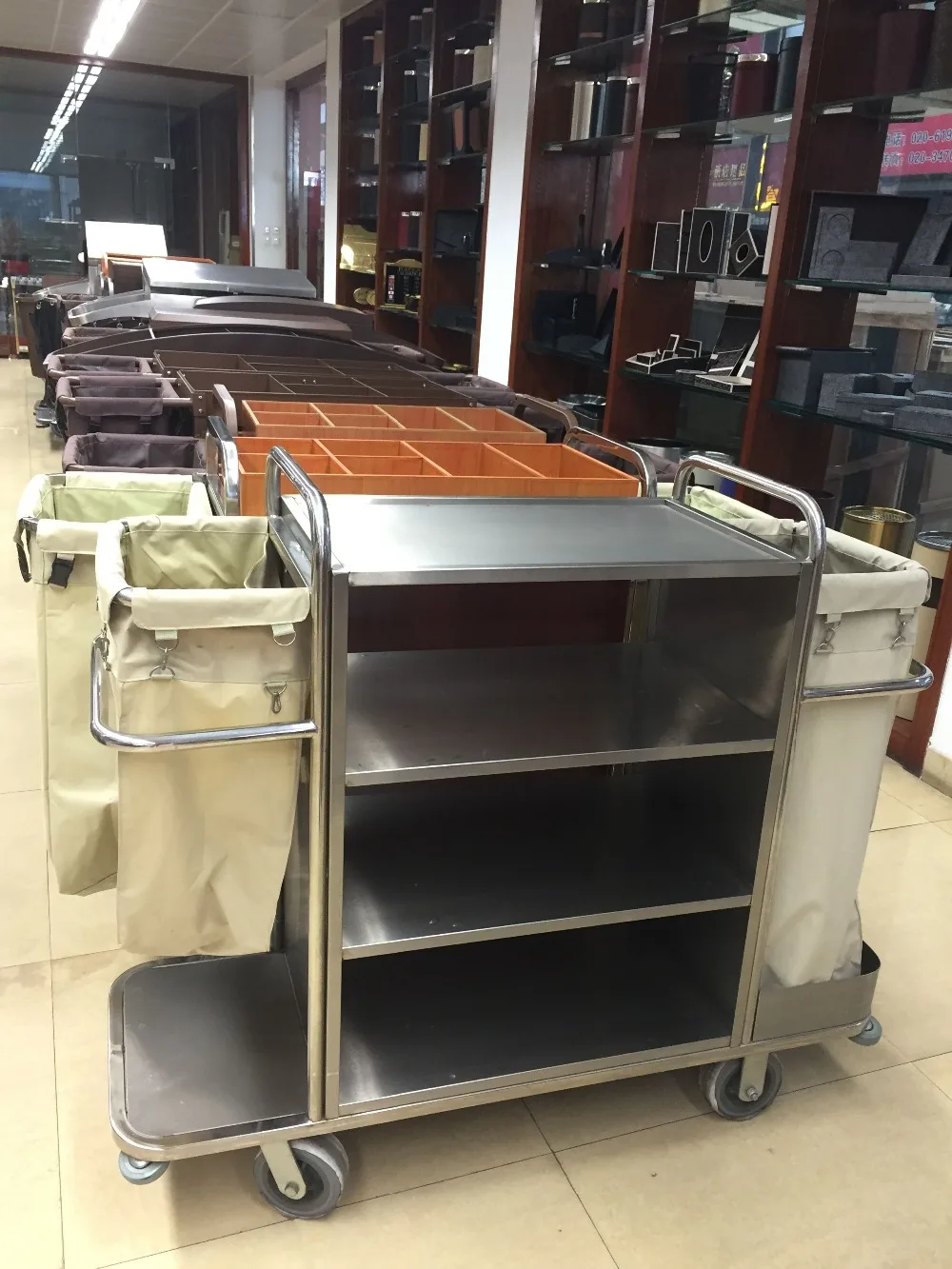 Hotel Lobby Luxury Modern Trash Can Standing Dustbin Garbage Can