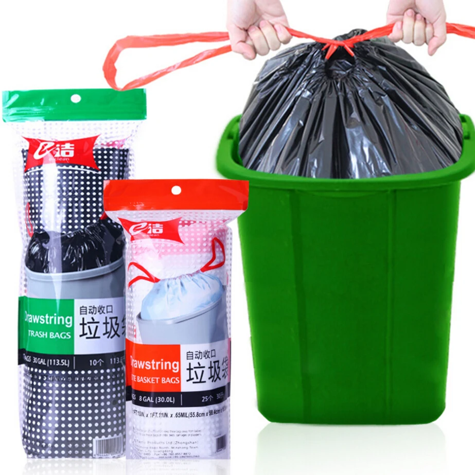 Household Auotomatic Close Garbage Bags Drawstring Large