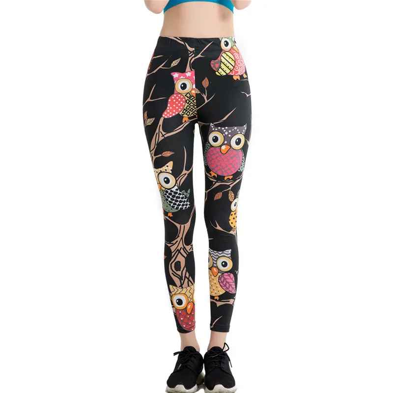 Double Brushed Soft Fabric Polyester Customized Owl Printed Leggings For Women Buy Double 