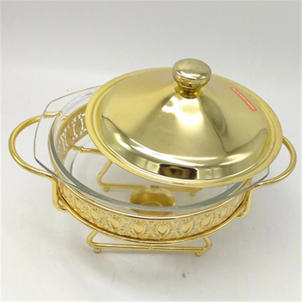 2.0l Kitchen Equipment Chaffing Serving Dish / Gold Chafing Dishes Used