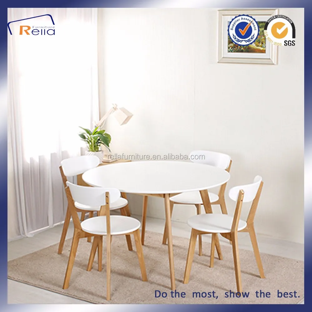 american round white high gloss dining table