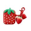 For Apple wireless Headset Cover for airpods strawberry pendant for summer fruit trend Korean wind ins red TWS case