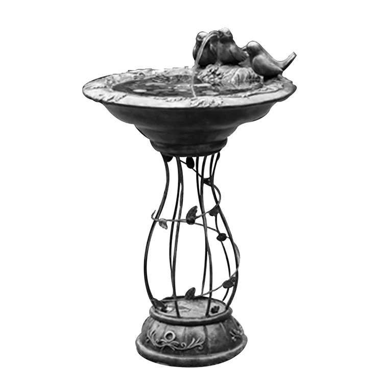 Garden Bird Water Fountain For Indoor And Outdoor Use With4 Led Light