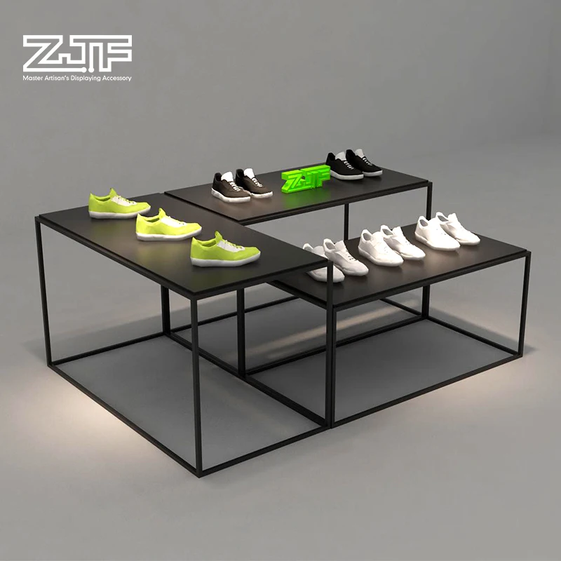 Metal Black Shoe Store Fittings Diy Shoes Display Table Iron Stand Unit Buy Iron Stand Unit