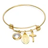 Wholesale custom gold stainless steel alex extensible wire bracelets and ani bangle blank