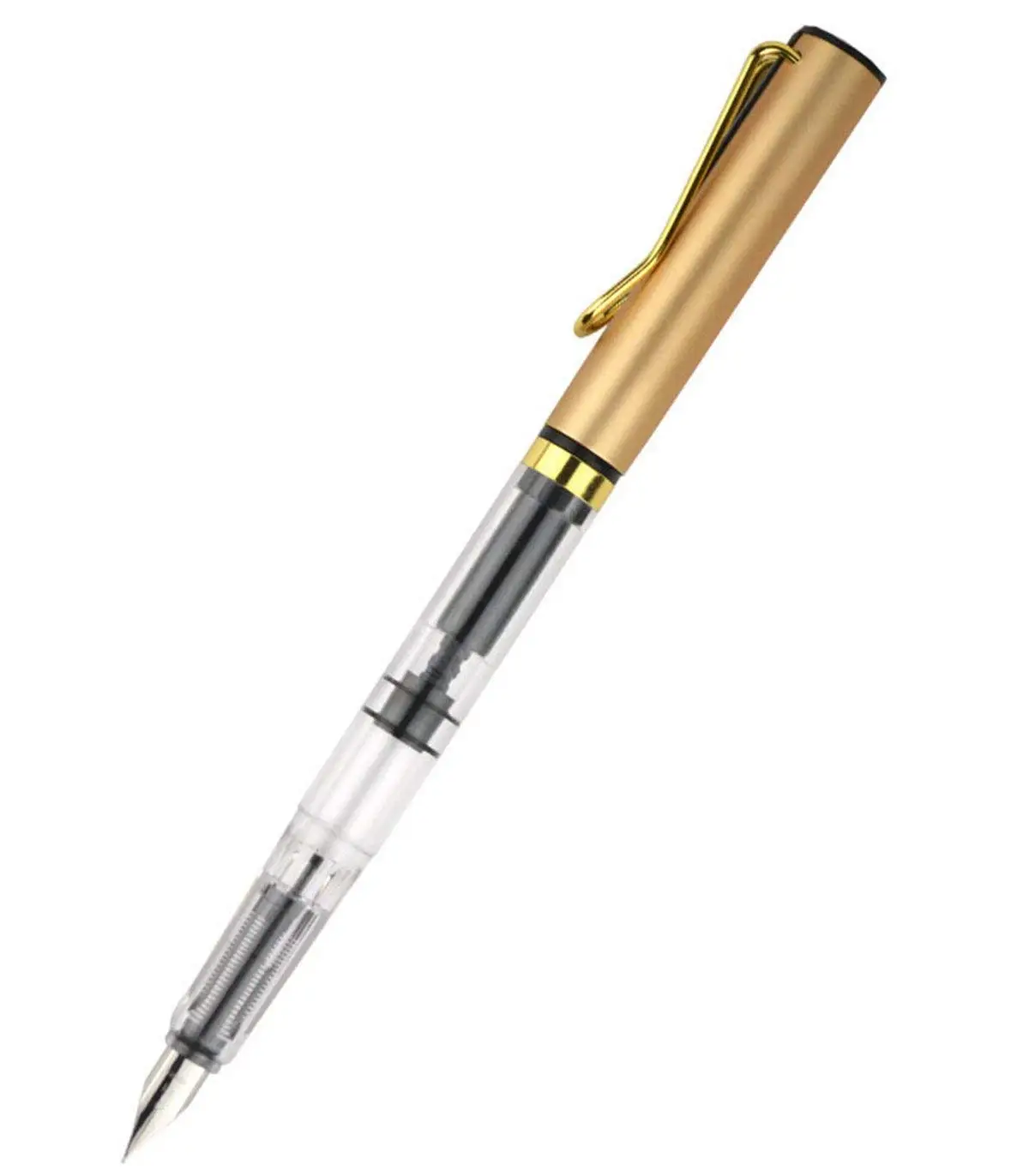 RIANCY Fountain Pen Calligraphy Pen Writing Pen EF Extra Fine Nib Pen Ink Refill Converter for Writing Signature Calligraphy Executive Business Gift Pen (Gold)