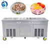 Double round pans with 10 cooling barrels tanks thai fried ice cream machine