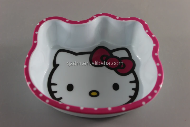 KT heart Shape Melamine Child Bowl Plastic Dessert Bowl