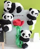 10cm 4pcs set Plush Panda Clip Small Stuffed Animal Toy Curtain Clip Bookmark Notes Souvenir Toys for children