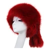 Top Quality Pure Color Woman Man Faux Fox Fur Cap Hats With Tail
