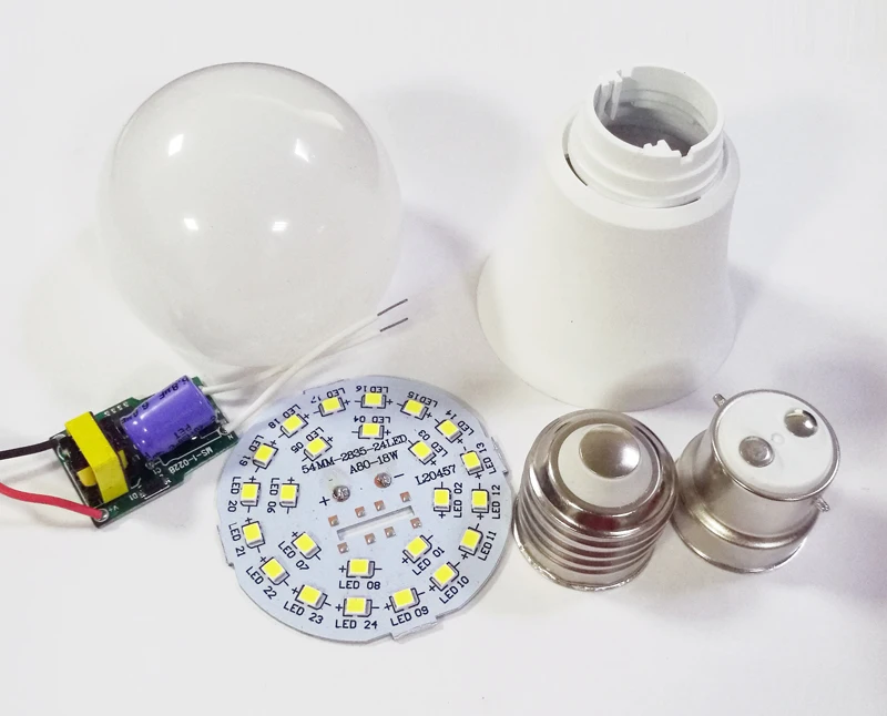 China Supplier Cheap Housing SKD Parts 3W 5W 7w 9w 12w 18w  20W 25W E27 B22 Led Bulb Raw Material