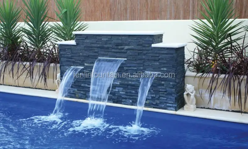 pool waterfall wall