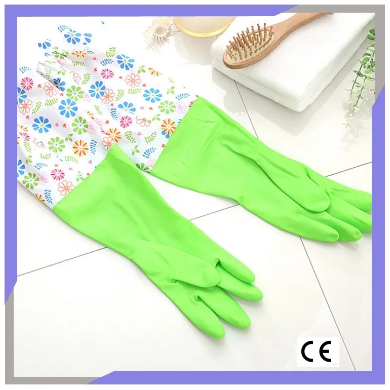 Anti-allergic Long Sleeve Pvc Rubber Household Cleaning Gloves - Buy ...