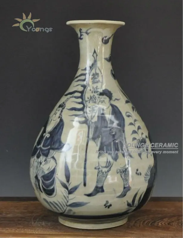 Antique Ming Reproduction Chinese Blue And White Porcelain Figure Vases Buy Antique Vases