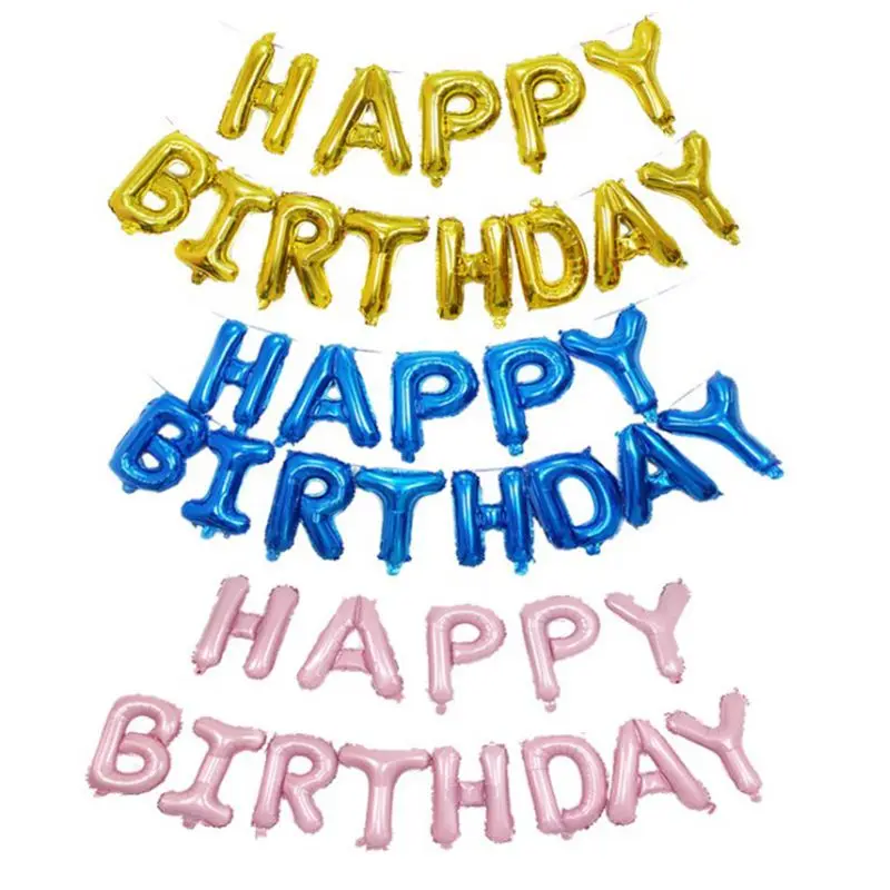 Lixsun Holiday Foil Letter Balloon With Happy Birthday Balloon ...