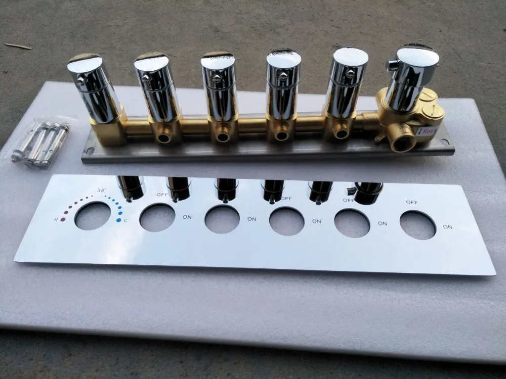 High Flow Shower Diverter Brass Material Chrome Surface 5 Ways