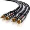 High quality RCA Audio Cable 2 RCA to 2 RCA 24K Gold Plated Oxygen Free Shielded Male To Male Audio Cable Pro Series