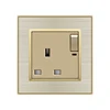 FIKO Hotel wall concealed type 86 golden 13A one switch with USB belt with three-hole square socket with LED Indicator