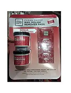 Jenna Hipp Nail Polish Remover Pads, 55 round pads (each 3.68 SQ. IN.) (2 jars), 5 Square Pads (5x5) IN