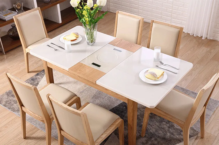 Redonda Moderna Cristal Extensible Mesa De Comedor De Madera En ... Redonda Moderna Cristal Extensible Mesa De Comedor De Madera En ...