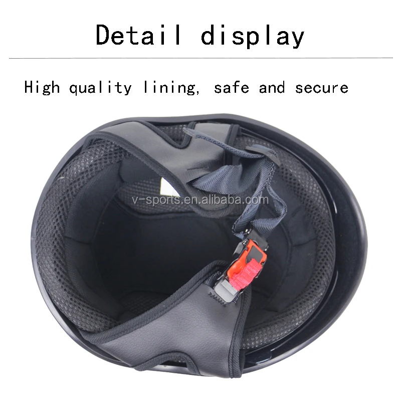 Dot Motorcycle Helmet Matte Black German Half Face Helmet Chopper