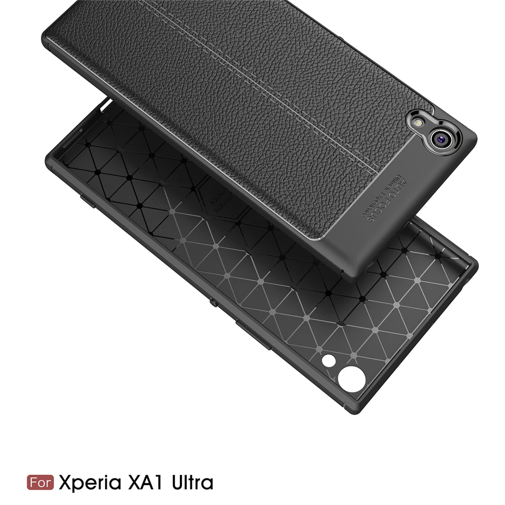 Lichi Texture Silicone Case For Sony Xperia XA1 Ultra TPU Cover