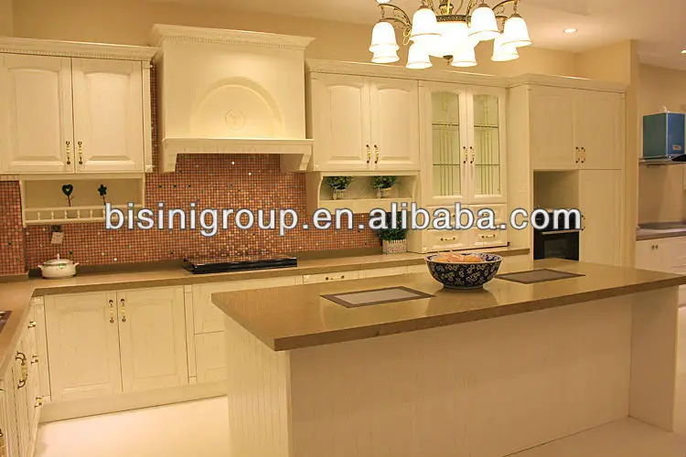 Bisini French Style Kitchen Cabinets Design Modern White Color