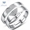 simple heart shape Couple ring a pair of sterling silver simple men and women students open ring