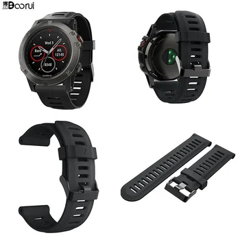 Boorui correa Para Reloj Garmin Fenix 3,Fenix 3,3 Hr,Fenix Correa de remplazo de silicona blanda para el reloj de
