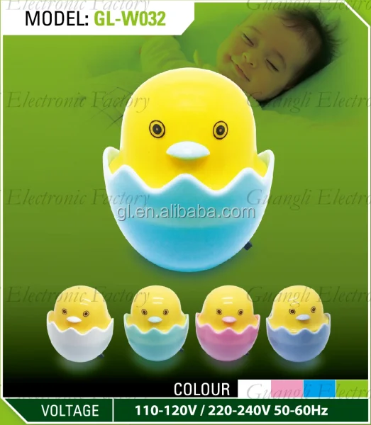 W032 Popular Nightlight Cute Mini Yellow Duck Children's Bedroom Creative Cartoon Decor Lamp EU