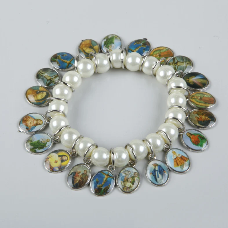 Custom Catholic Saint Medals Bracelet Buy Catholic Vintage Silver St