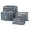 travel storage bags organizer waterproof clothes packing cube luggage organizer pouch 6PCS storage bag storage box set