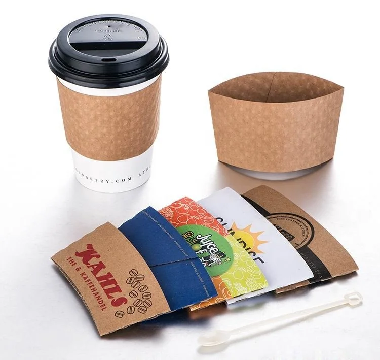 
Custom printed paper cup sleeve for hot coffee drink 