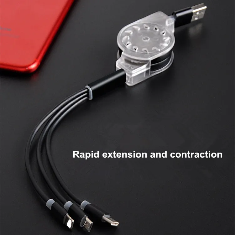 High Quality Assurance Laptop Data Cable Fast Charge 3 in 1 Data Cable For Android For iphone