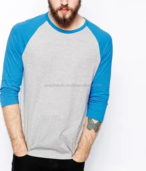 mens three quarter sleeve t shirts