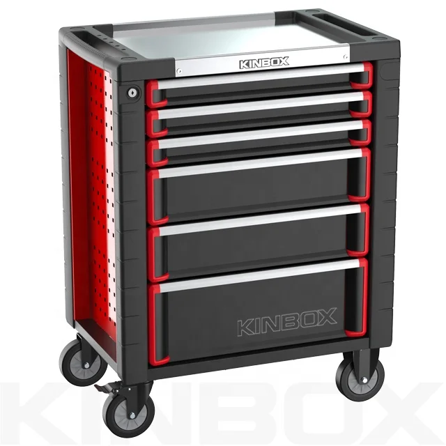 Workshop Use Metal 6 Drawer Tool Storage Cabinet Kinbox Roller