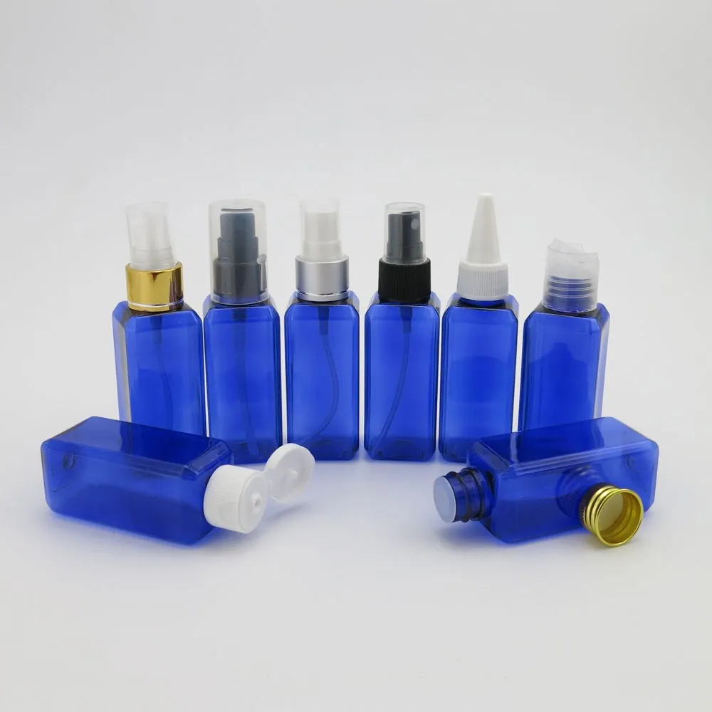 Wholesale Blue 50 Ml Small Empty Plastic Shampoo Bottles With Flip Top