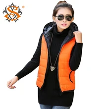 spring 2014 thickening outerwear hooded patterns fashionable casual cotton women vest jacket motorcycle vest free shipping