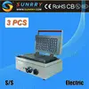 Hot sale electric cast iron 3 rectangle wafle cone maker