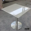 White Artificial Acrylic Solid Surface Cafe Table Marble Table Tops With Customized Sizes