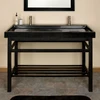 Shanxi black granite rectangular shape natural stone console sink