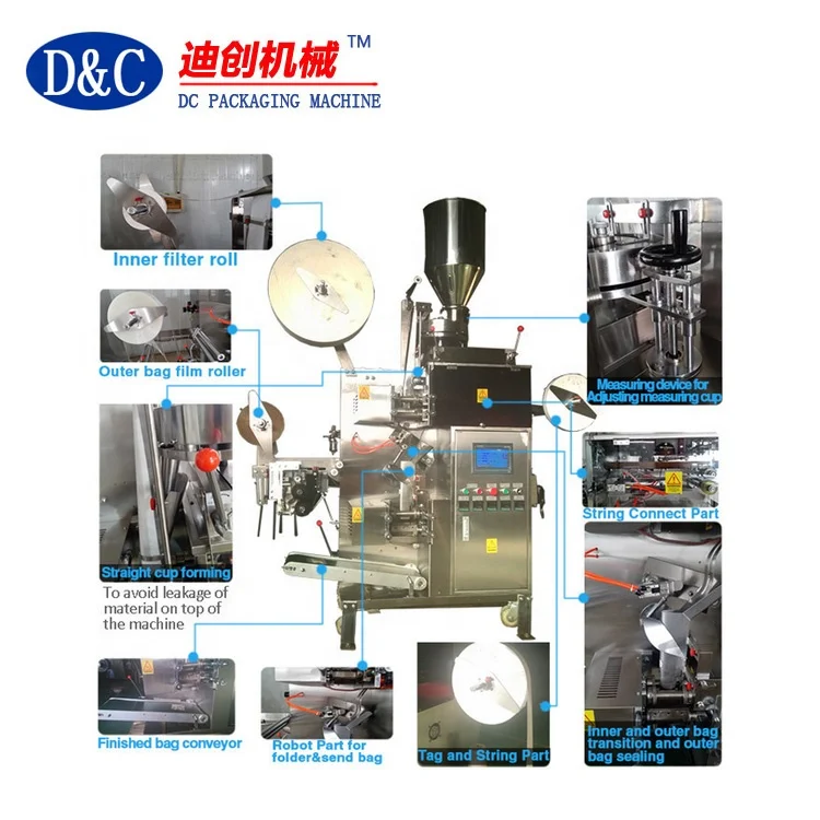 DCS-40 New type Triangle package / nylon membrane inside and outside the bag tea packaging machine.