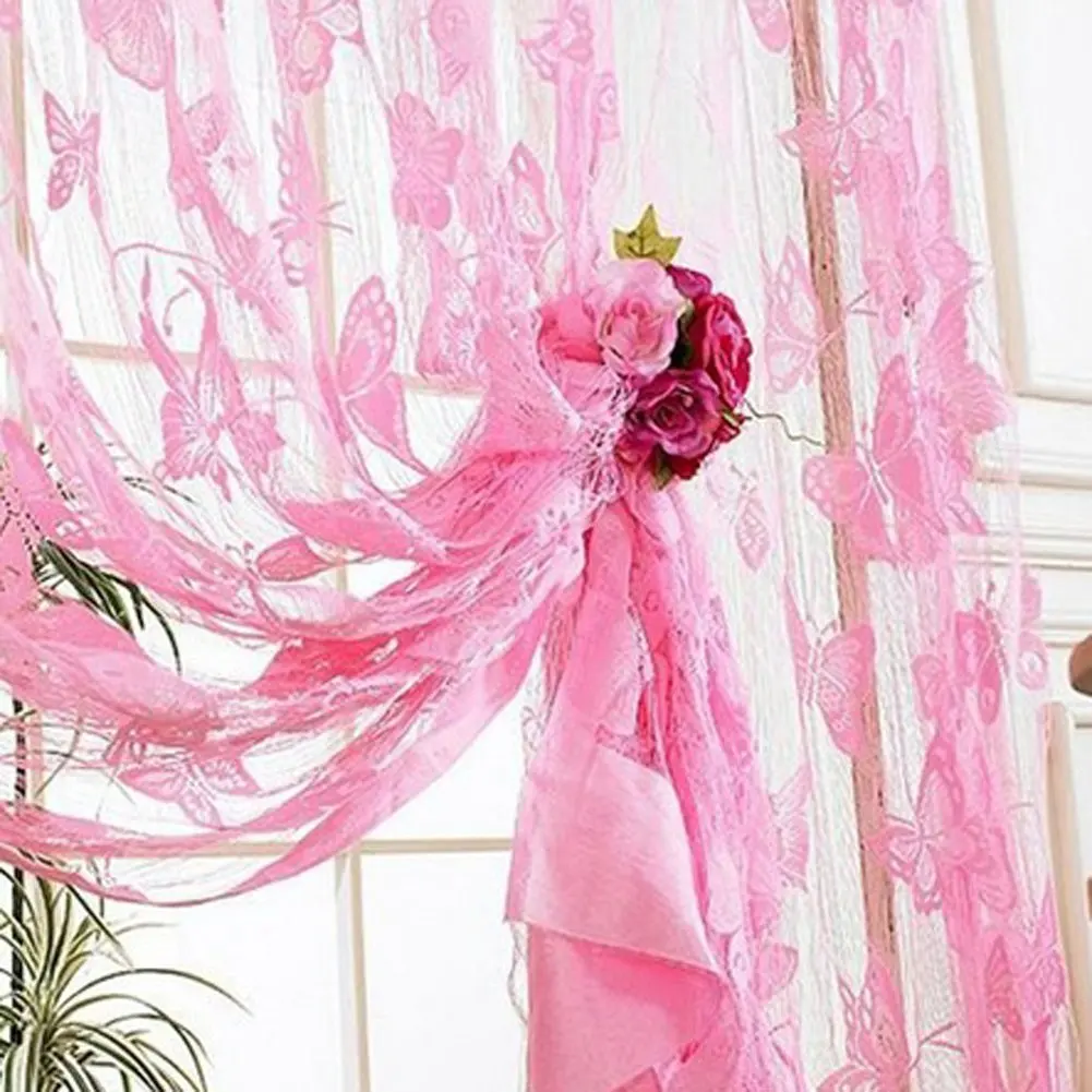 pink curtain scarf