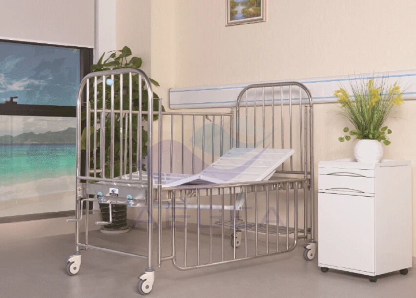 Agcb014 Stainless Steel 2 Function Manual Cranks Child Pediatric Hospital Bed Buy Pediatric