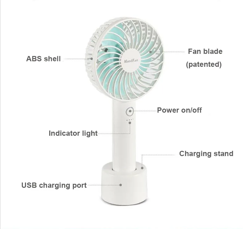 QuTess Mini Fan and USB Fan and Mini Hand Fan with USB Rechargeable Handheld Fan