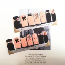 Lovely Bow Nail Arts Sticker 14 pcs set Waterproof Nail Decal Art Sticker Gel Polish Manicure
