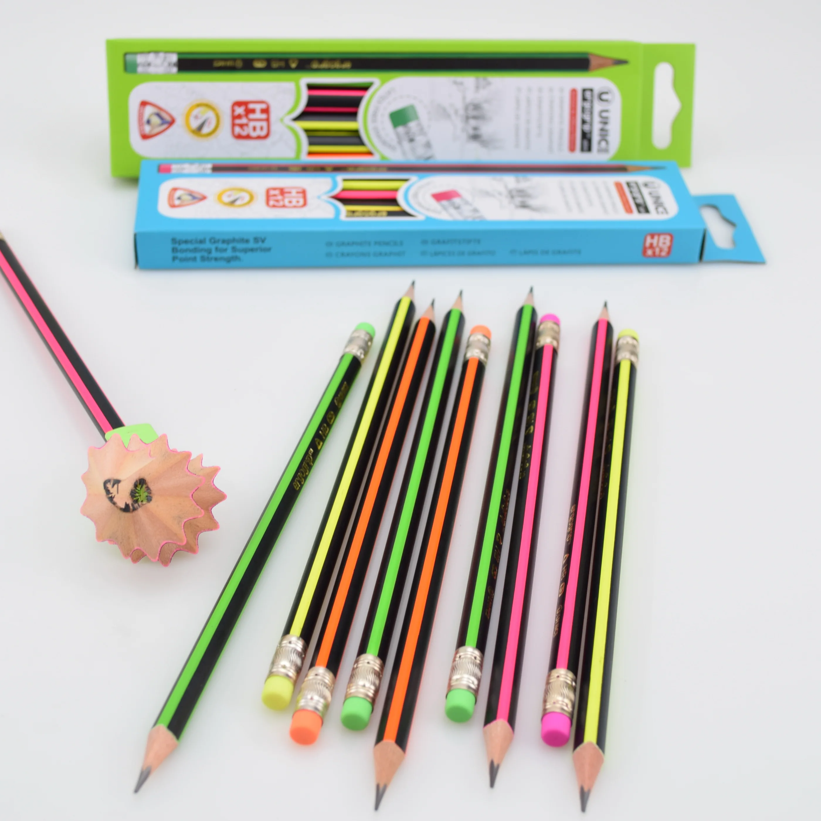 Lapiz De Black Hb Pencil Ready To Ship Triangular Striped Hb Sharpener