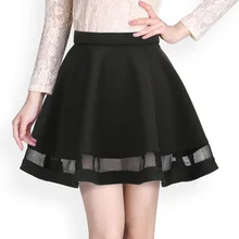 Fashion Grid Design women font b skirt b font elastic faldas ladies midi font b skirt